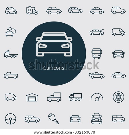 car Icons Vector set.