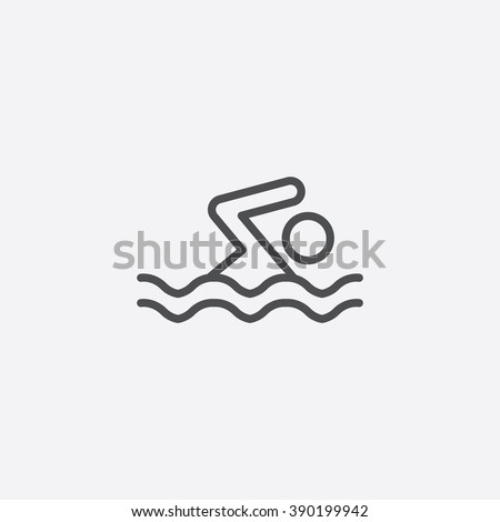 line swimming man Icon