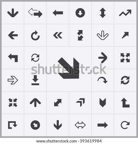 Simple Arrows icons set. Universal Arrows icon to use for web and mobile UI, set of basic UI Arrows elements