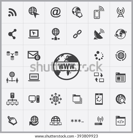 Simple internet icons set. Universal internet icon to use in web and mobile UI, set of basic UI internet elements
