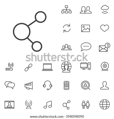 Linear social media icons set. Universal social media icon to use for web and mobile UI. social media basic UI elements set