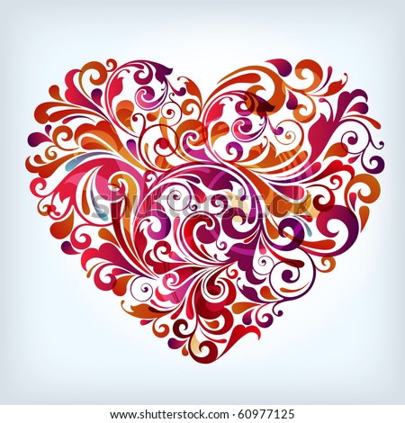 stock vector : abstract floral heart