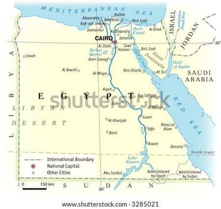 Physical Map Of Egypt Stock Vector 3285021 : Shutterstock