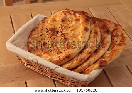 Pita  bread in basket