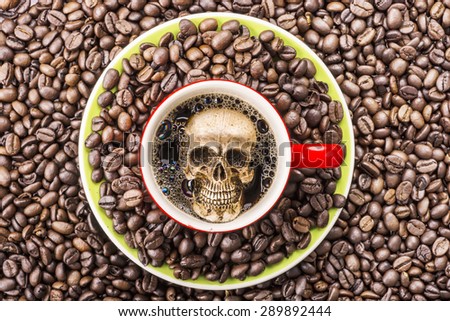 Coffee cup   Coffee and  Skull