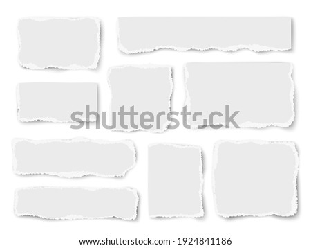 Set of paper different shapes vector scraps isolated on white background. Vector collage.