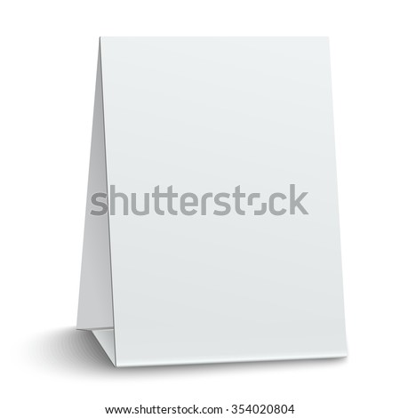 Blank paper table card isolated on white background