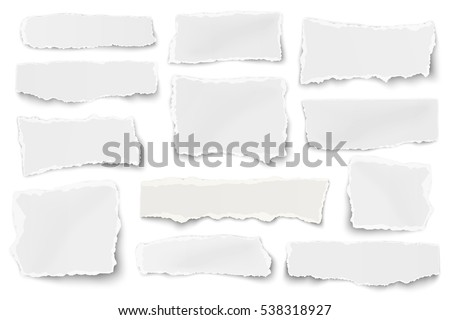 Set of paper different shapes scraps isolated on white background Foto d'archivio © 