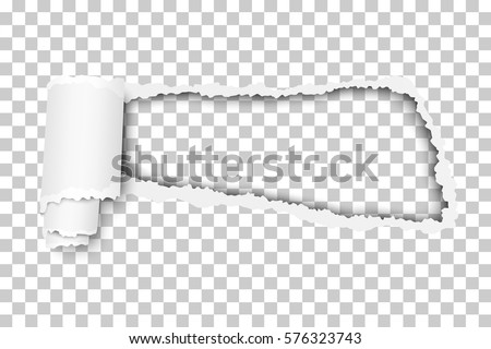 Torn, snatched window in sheet of checkered transparent paper background. Template design