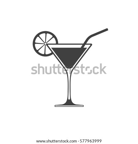 Cocktail icon placed on white