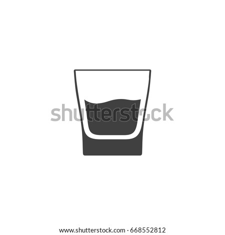 Glass of whiskey vector icon isolated on white background