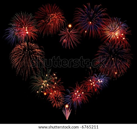 Heart shape firework composition