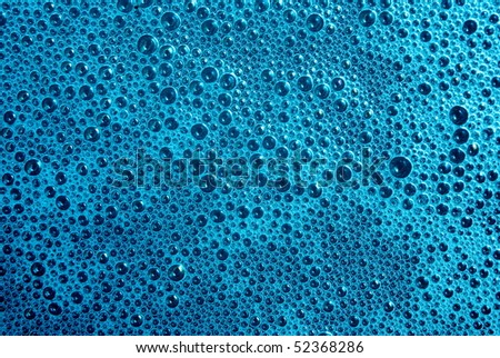 Fresh turquoise background with soap bubbles