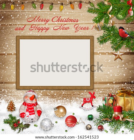 Christmas greeting background with frame