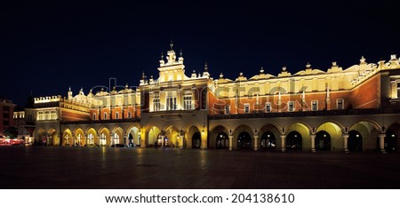 Market Square in Krakow, Poland is listed by Unesco as one of the World Heritage Sites