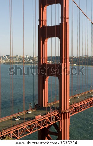 The Golden Gate Bridge is a suspension bridge spanning the Golden Gate, the opening into the San Francisco Bay from the Pacific Ocean