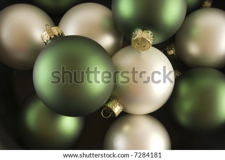 White and  Green Spheres Isolated