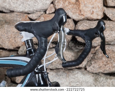 Bike handlebar. Detail of a road bike.