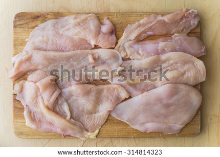 Chicken raw fillets ready to cook at home