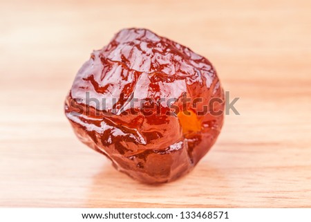 sugar preserved red date on table studio shoot