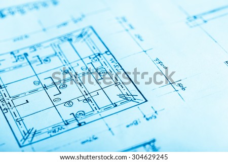 blue print on white paper for construction