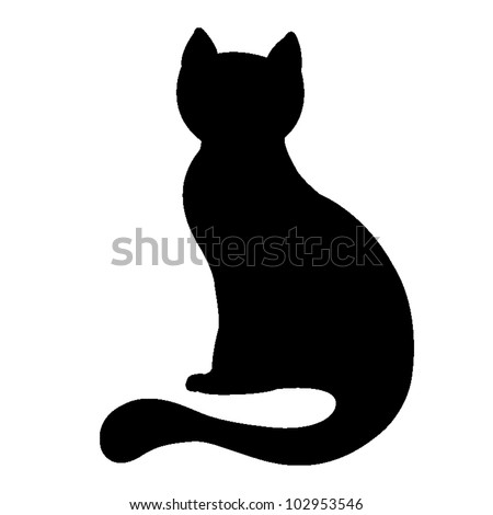 Silhouette Of A Black Cat, Vector Illustration - 102953546 : Shutterstock