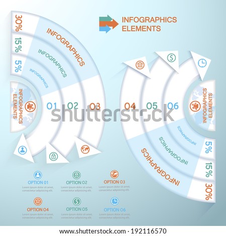 Business Infographics circle with arrows for business presentations with business elements