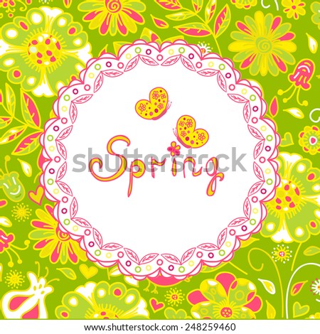 spring flowers, spring background. Vector illustration