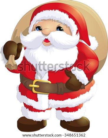 Santa Claus Painted In The Background, With Snow Stock Vector ...