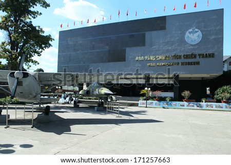 HO CHI MINH CITY, VIETNAM - DECEMBER 17: Aircraft on War Remnants Museum , major tourist attraction on December 17, 2012 in Ho Chi Minh City (Saigon) Vietnam