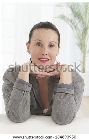 young beautiful middle age woman