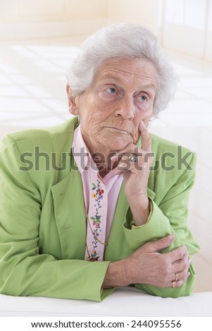 sad old woman portrait