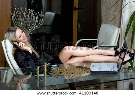 Pretty businesswoman speaking on the phone