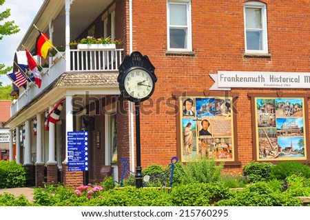 FRANKENMUTH, MI - JUNE 28, 2014: The Frankenmuth Historical Museum on Main St. is one of the many attractions of this German-American town that brings throngs of visitors every year.