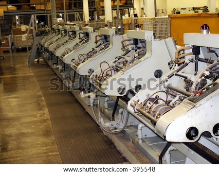 Stitching machines in publishing house