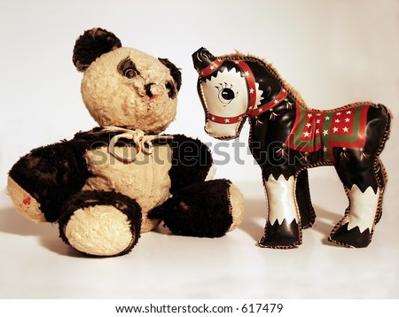 Stuffed panda & pony