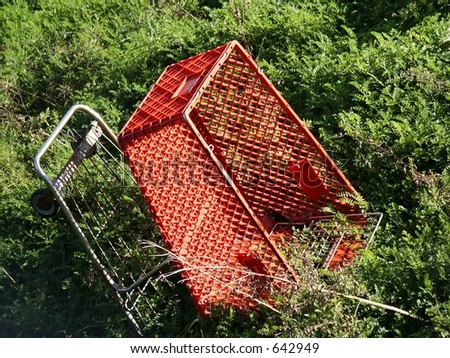 Abandoned shopping cart, close view