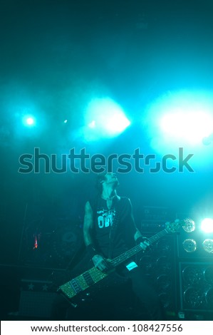 NEW YORK - JULY 21: Band SEX SLAVES performs at Wendigo Productions, Wendy\'s Birthday Bash, at Irving Plaza on July 21, 2012 in New York