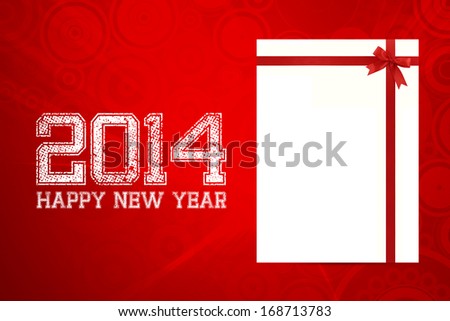 Happy New Year 2014 celebration background with Empty Card