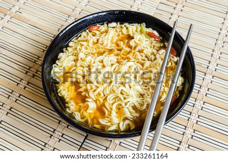 instant noodle, Dry instant noodles ready for cook