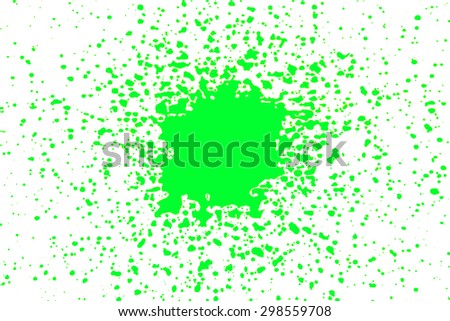 green paint splash isolated on white background, Isolated shot of paint splashing on white