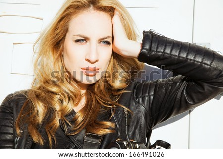 Sensual Blonde woman beauty . Woman with shine hair.  outdoors shot.