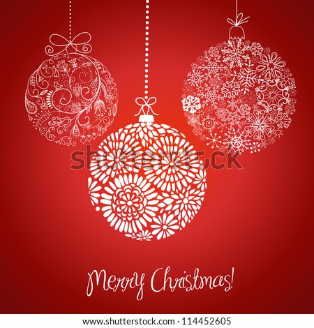 Red And White Christmas Balls Illustration. - 114452605 : Shutterstock