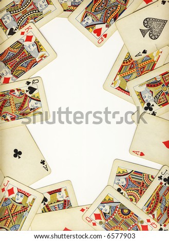 Old vintage cards on a white background isolated