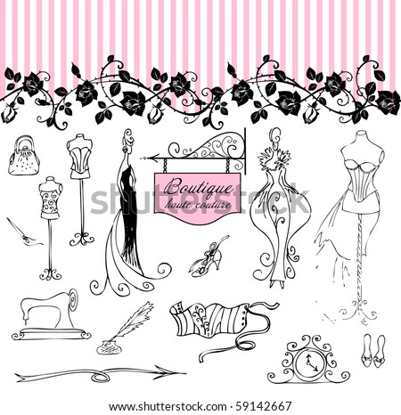Boutique Haute Couture And Dressmaking Stock Vector 59142667 : Shutterstock