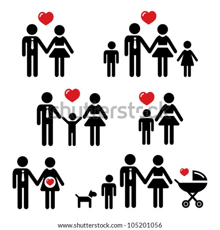 Family Icons Set Stock Vector Illustration 105201056 : Shutterstock