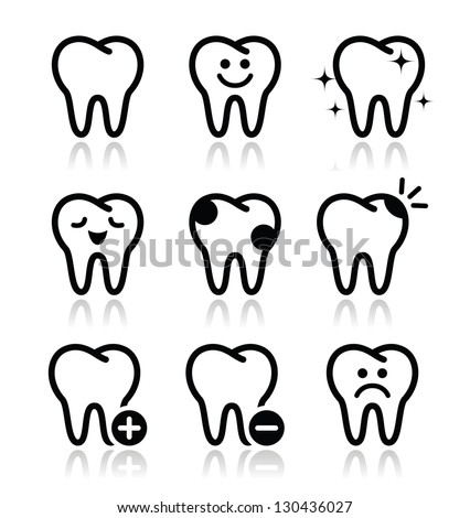 Tooth , teeth vector icons set