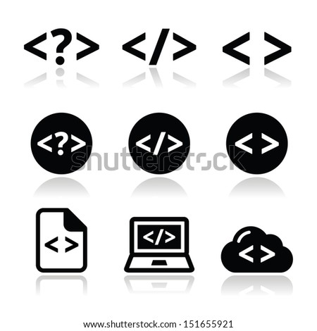 Progrmming code vector icons set