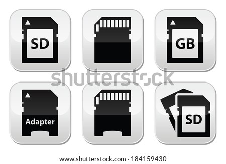 SD, memory card, adapter buttons set 