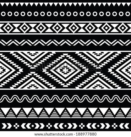 Vector Folk Seamless Aztec Ornament, Ethnic Pattern - 188977880 ...